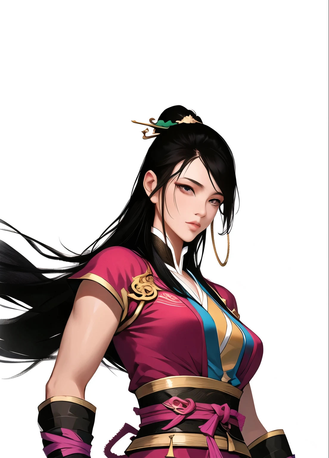 (masterpiece, best quality:1.2), ink Wuxia, solo,upper body,long hair,lips