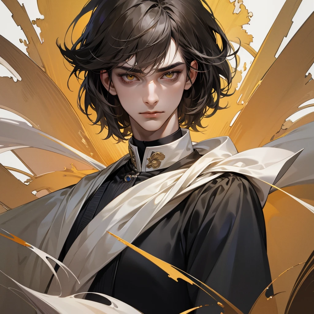 high quality, detailed, 
young man , 4K UHD, super detail, best quality, detailed eyes, masterpiece, high quality, detailed
,young man,27years old, masterpiece, detailed eyes, hyper detailed, best quality, 4K UHD, ultra detailed, super detail,black haircut,yellow eyes , quiet expression face,sharp eyes,black clothes,high resolutions,modern clothes ,casual outfit