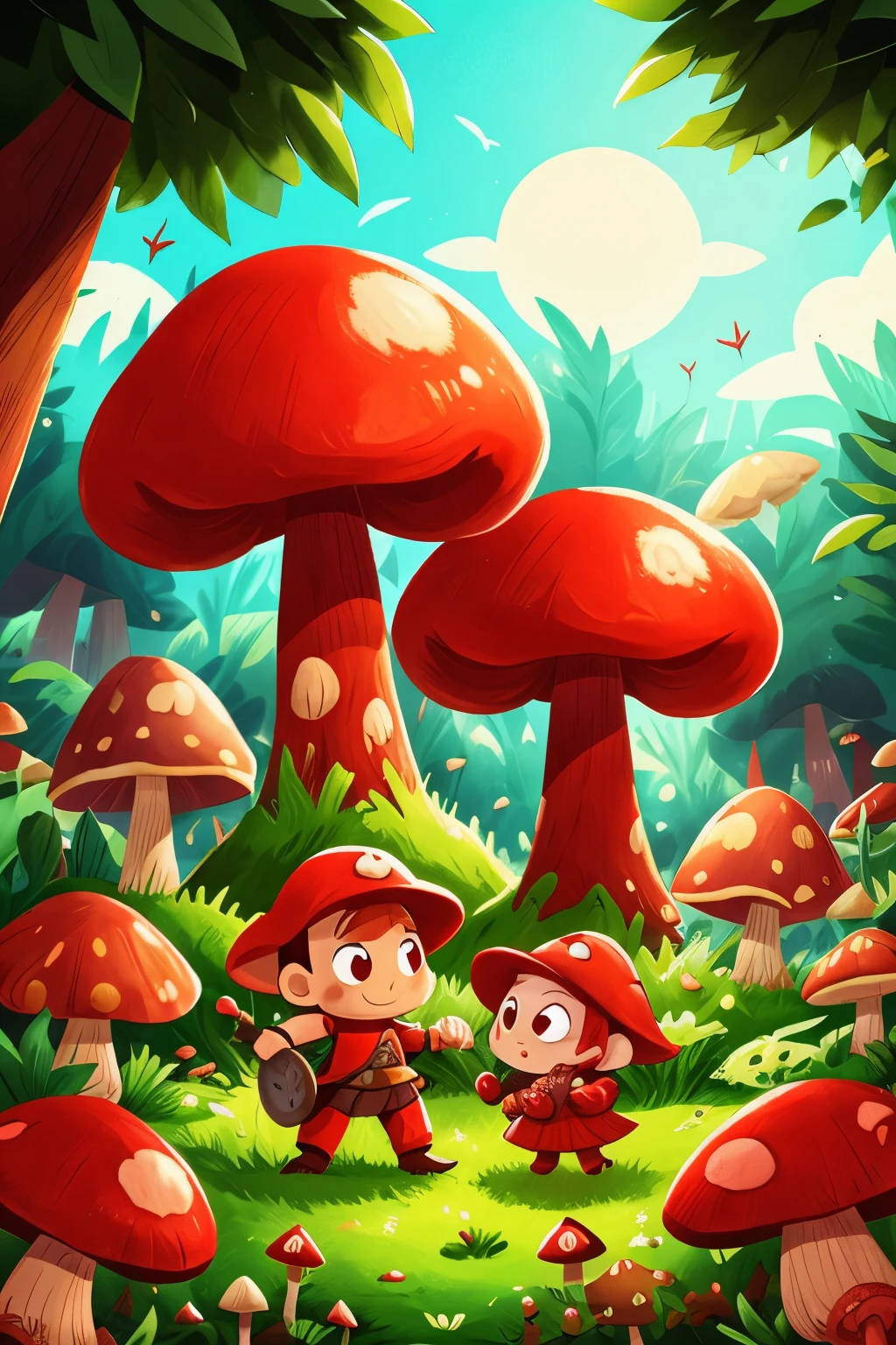 knight of the red mushroom and red mushroom Monster