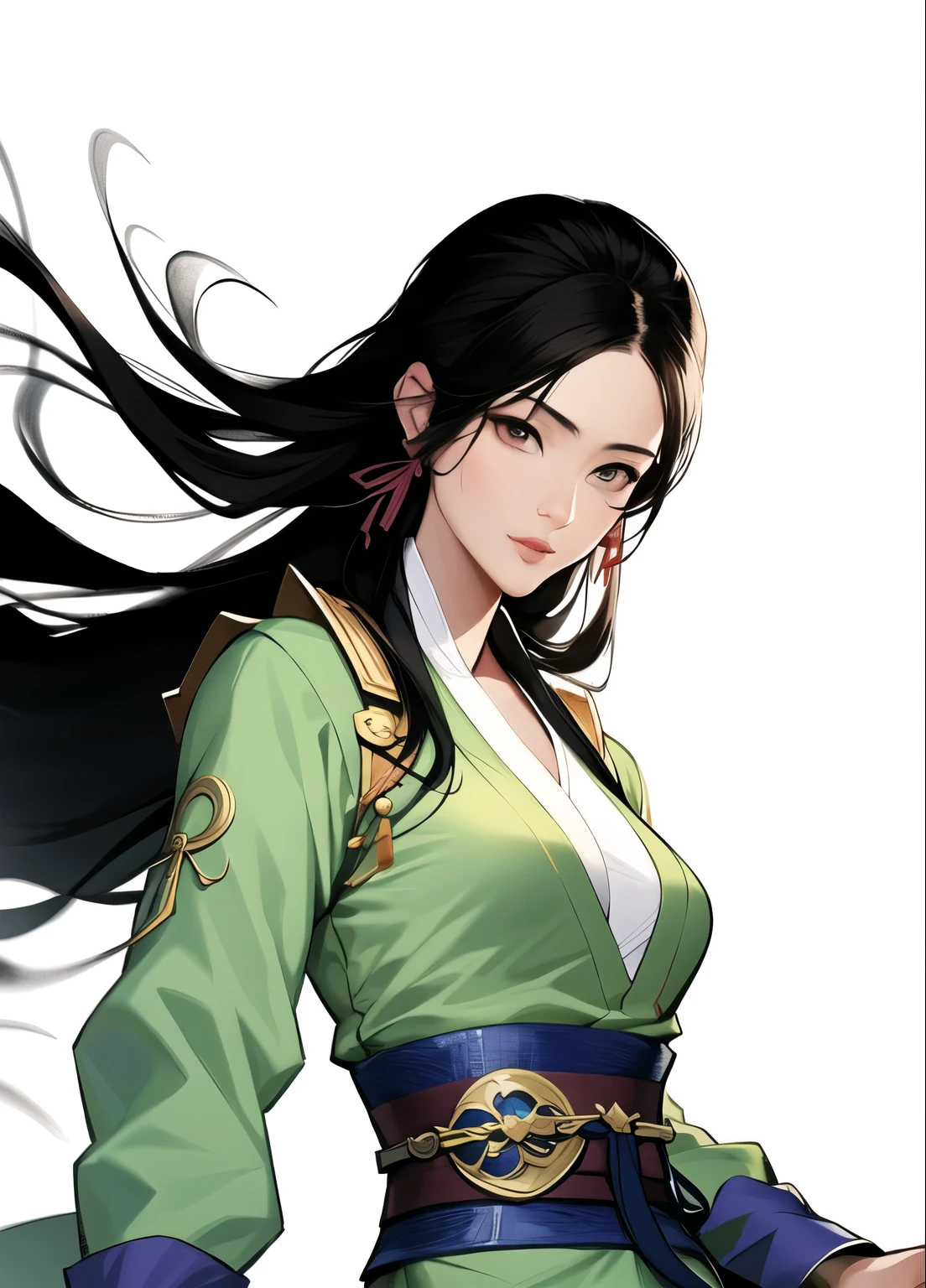 (masterpiece, best quality:1.2), ink Wuxia, solo,upper body,long hair,lips