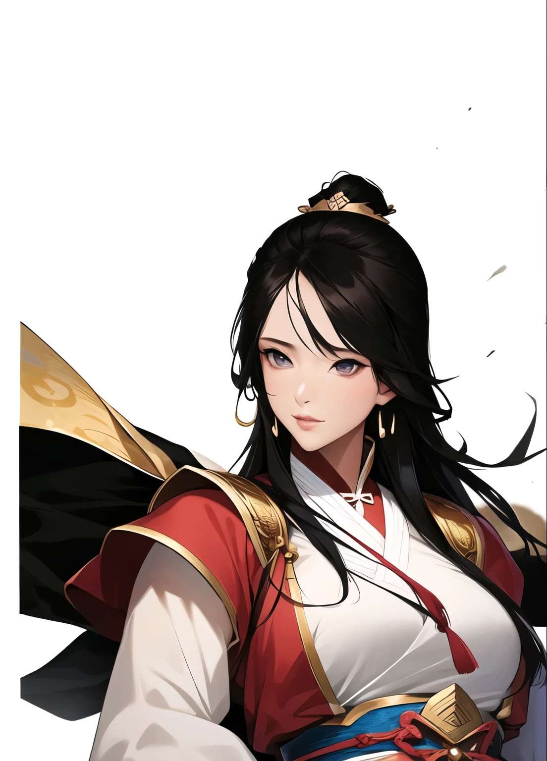 (masterpiece, best quality:1.2), ink Wuxia, solo,upper body,long hair,lips
