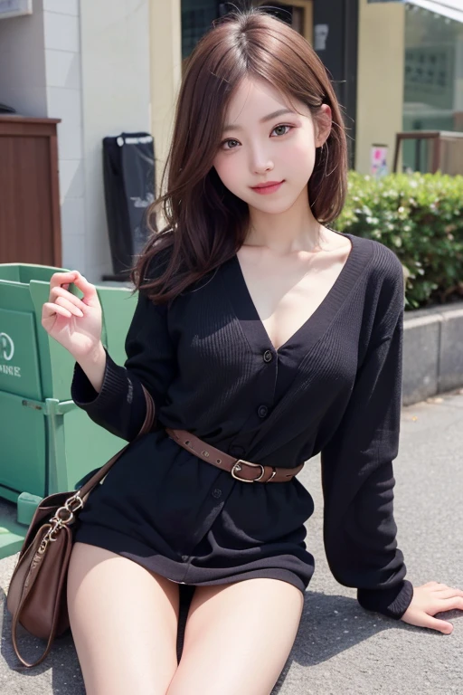 masterpiece, Best image quality, high quality, Beautiful girls, Japan語, Japan , Popular Korean makeup,, cardigan、 detailed, Swollen eyes, Detailed Eyes, Fine skin, Beautiful Skin, 超A high resolution, (reality:1.4), Very very beautiful, A little young face, Beautiful Skin, thin, (超reality的な), (High resolution), (8k), (美しくdetailedな目), (超detailedな), (wall-), (detailedな顔), Watching the audience, finely、Detailed face、Pure Erotic Face Ace_v1、Laughter、Look straight ahead、From the waist up, your body appears straight、reality的な写真、Bright lighting、Hair length、Winter City