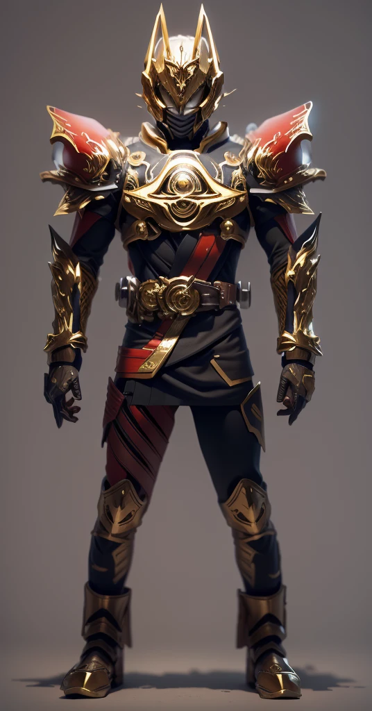 The color changes to blood and gold，Some gold and blood（Ensure its layering and armor texture，There are a lot of mechanical textures，Red as main color，Gold as a secondary hue，Need to appear around the body）