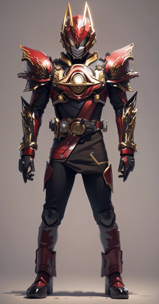 颜色变为red和金色，red（Ensure its layering and armor texture，There are a lot of mechanical textures，red作为主色调，Gold as a secondary hue，Need to appear around the body）