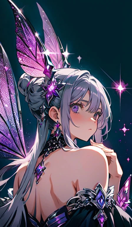 (((purple, Silver, Sparkle)), Fairy), Limited edition palette, Contrast, Incredible aesthetics, highest quality, A gorgeous work of art
 