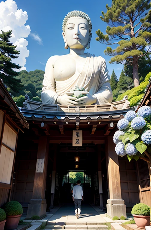 Stroll through Kamakura with blooming hydrangeas, visiting the Great Kannon of Ofuna and the Great Buddha of Hase