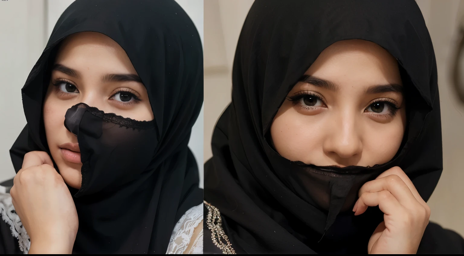 Beautiful and cute Muslim girl with beautiful burka anime