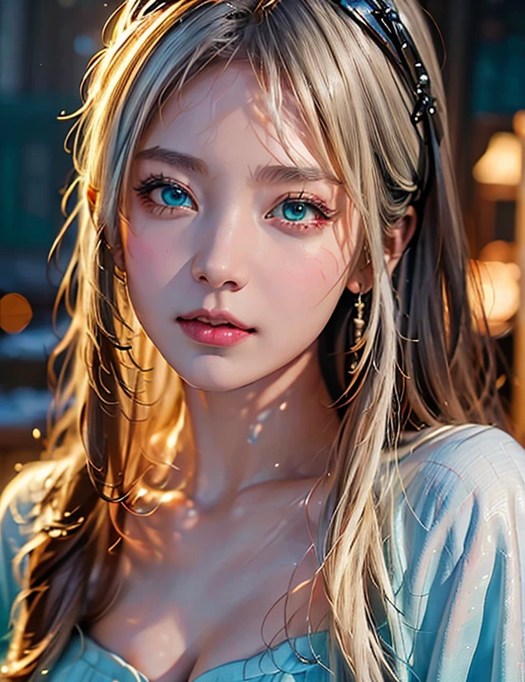 Fantasy in retro style, masterpiece, Magnificent Art, best quality, 1 Girl, Close-up girl Nordic princess, Scandinavian Mountains, Winter weather, Symmetrical and detailed face, Skin as smooth as peach silk, Energetic and aggressive green eyes, Waist-length messy white hair, Sculpted body, (spark: 0.7), Adobe illustration, Trand on Artstation, 8K, HD, 超HD, Cool soft lighting, --q 500 --s 100, -