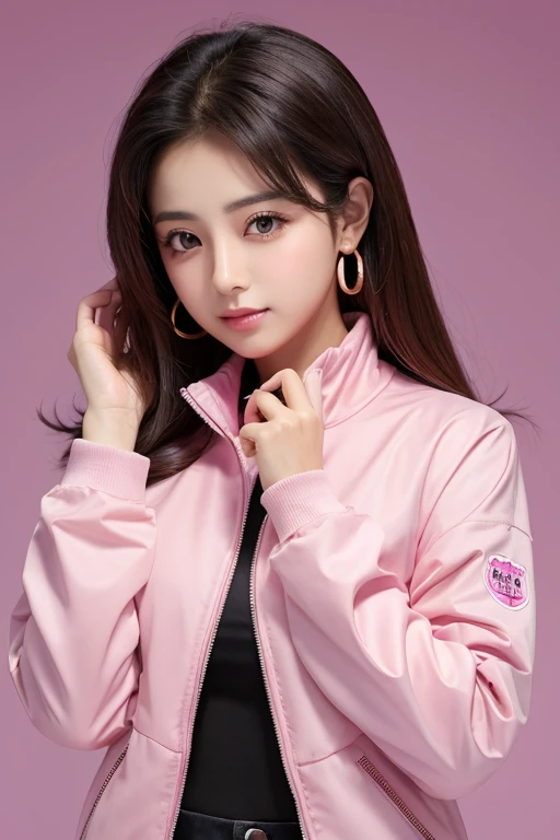 Arabic numerals image of a woman wearing a pink jacket on a pink background, Shin Jinyoung, Shashi, portrait of Black Pink's Joshi, Lulu Chen, Bae Suzy, Gombi, Lee Ji-eun, Lee Ji-eun, Black Pink's Joshi, Kim Tae-jun, Choi Hong-hwa, Park from to minutes, Jaeyoung Nam
