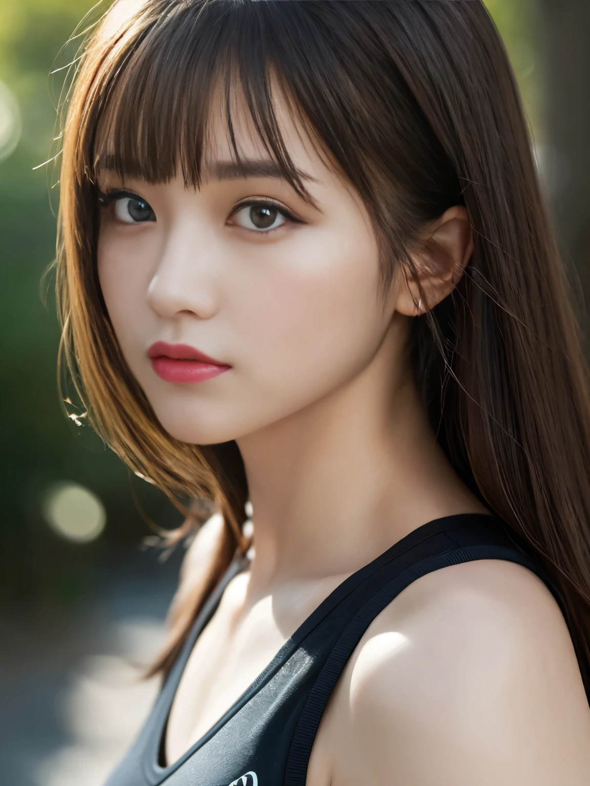 masterpiece, highest quality, Awareness-raising, Ultra-fine, detailed, High resolution, 8k wallpaper, Perfect dynamic composition, beatiful detailedd eyes, Huge , Fitness Wear, Natural color lips、