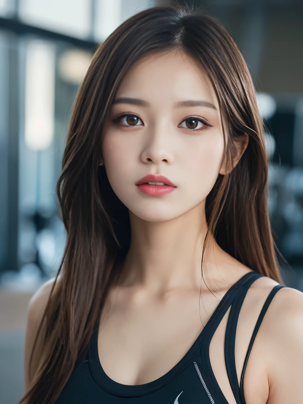 masutepiece, Best Quality, Illustration, Ultra-detailed, finely detail, hight resolution, 8K Wallpaper, Perfect dynamic composition, Beautiful detailed eyes,Colossal tits, fitness wear, Natural Color Lip,