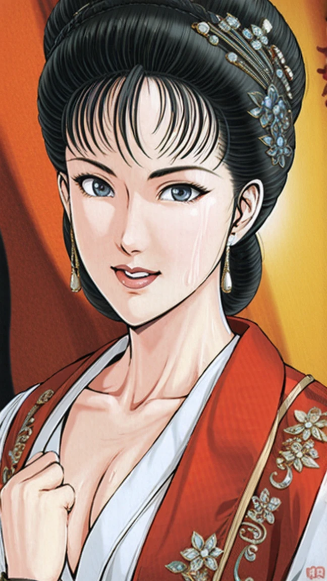 (best quality), (very aesthetic), (ultra-detailed), (best illustration),(a mature female),(perfect face),Suikoden,Mrs. Lin,(NSFW),((full_body)),((full_nude)),((surprised face)),red cheek,sweating,skinny,flushed skin,hairly pussy,There is white semen all over the body,There is white semen on the lips,chinese traditional bed room,Hands covering mouth,Pregnancy discovery