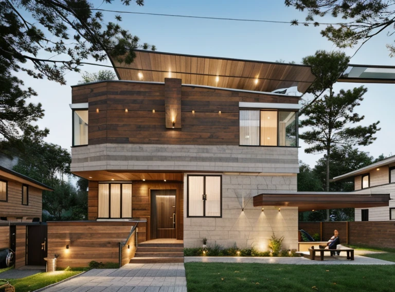 exterior church, contemporary style, white wall, wood wall, wood door, glass window, (realistic:1.2), Masterpiece, high quality, best quality, authentic, super detail, outdoors,road,pavement, grass, trees, sky, cloud, (daylight:1.1), cross at the top