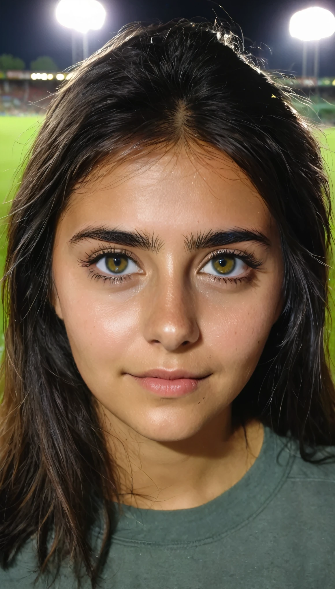 I was about 20 years old, en un estadio, fondo de la ciudad, noche, (mejor calidad: 0.8), (mejor calidad: 0.8), Cara oscura y poco clara, ojos oscuros