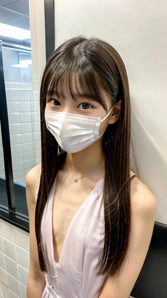 ((8K quality、professional、highest quality、masterpiece：1.3))、solo、Real、Photorealistic、Portrait、Slender Abs:1.2、Very cute **-****-*****************************、((Flat Chest:1.4、AA cup、Skinny Beautiful Girl:1.4))、((Completely naked、Wearing a black mask、Dress shirt:1.3))、((black mouse mask))、School:1.4、Platinum Blonde Hair、Silky straight shorthair、Beautiful Bangs、Delicate and cute **-****-*** beautiful girl、Slim fit、Skinny body、Beautiful detailed eyes、 Attractive big eyes、Beautiful detailed nose、The best beauty、************************* taking a selfie、Selfie