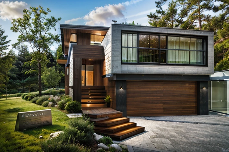 exterior church, contemporary style, white wall, wood wall, wood door, glass window, (realistic:1.2), Masterpiece, high quality, best quality, authentic, super detail, outdoors,road,pavement, grass, trees, sky, cloud, (daylight:1.1), cross at the top