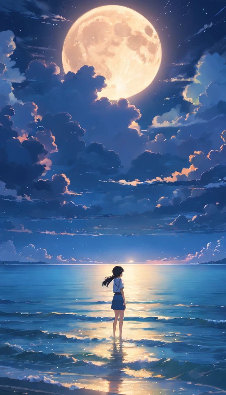 Water, Mare, Clouds, the night, fullmoon