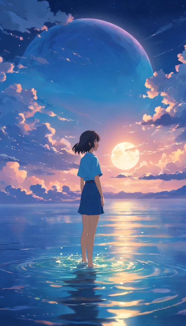 Water, Mare, Clouds, the night, fullmoon