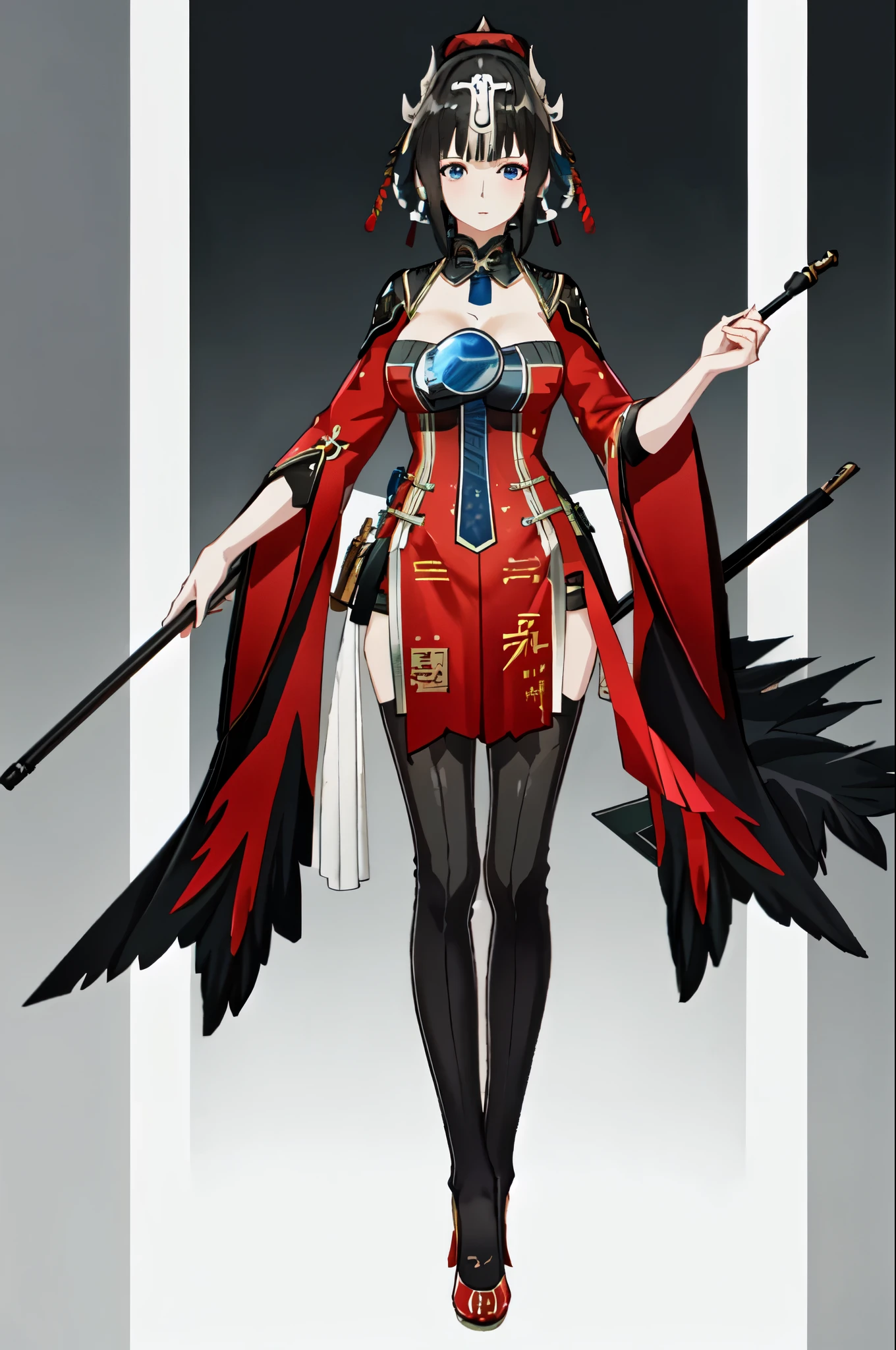 masterpiece, best quality BREAK solo, jianlingguimeng, china dress, mature female, highres, Super detailed, very detailed, highest quality, best quality, super detailed, standing, Full body drawing, hanying, Hanying, HanYing, (masterpiece), (best quality), (hyperdetail), (large breasts), (illustration), ((extremely delicate and beautiful)), (detailed light), (prefect's body), full body drawing