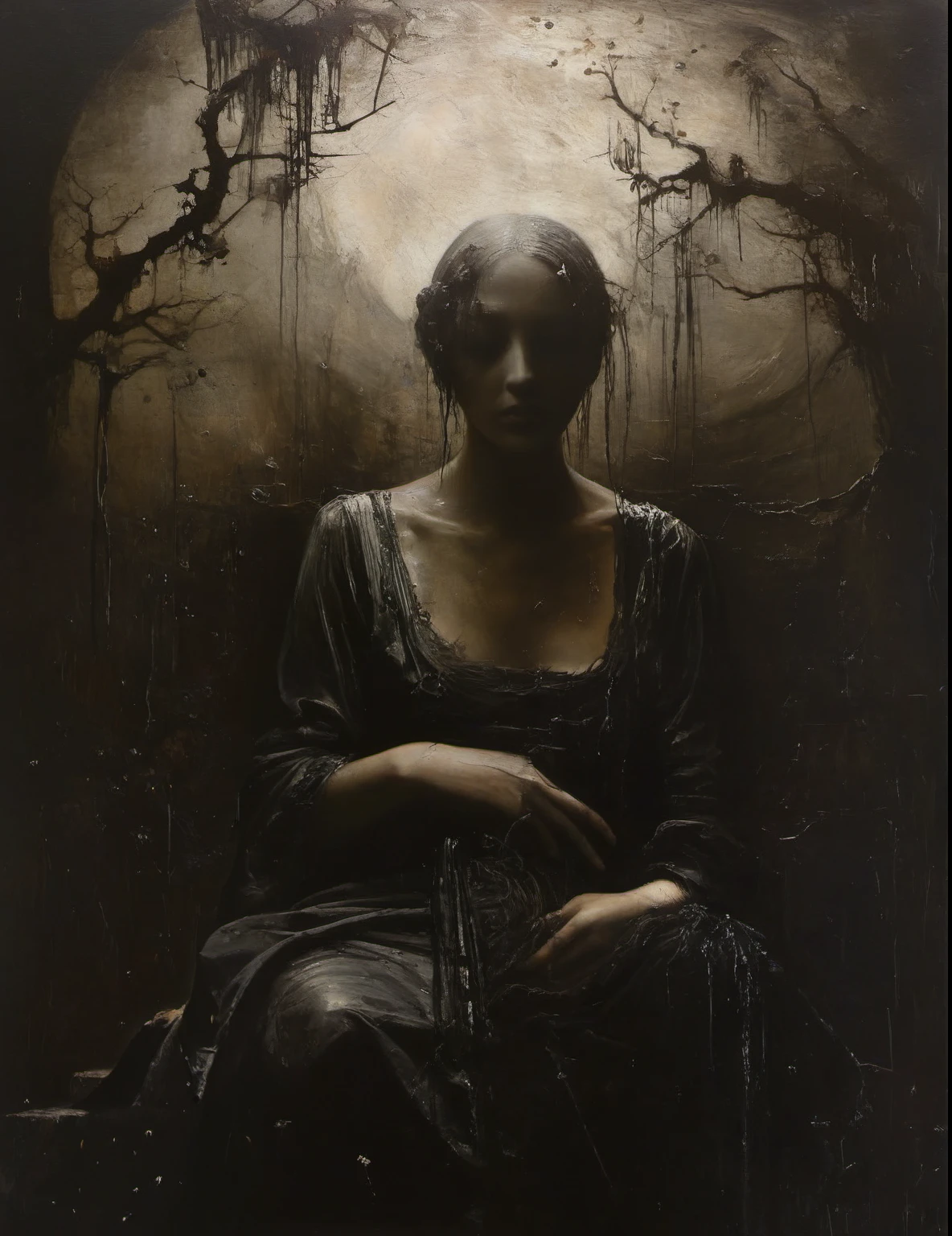 James Gurney, Surrealist art , dream-like, Mysterious, Provocative, symbolic, Complex, detailed,, (Gothic but very beautiful:1.4), (masterpiece, highest quality:1.4) , Nicola Samori Style, I