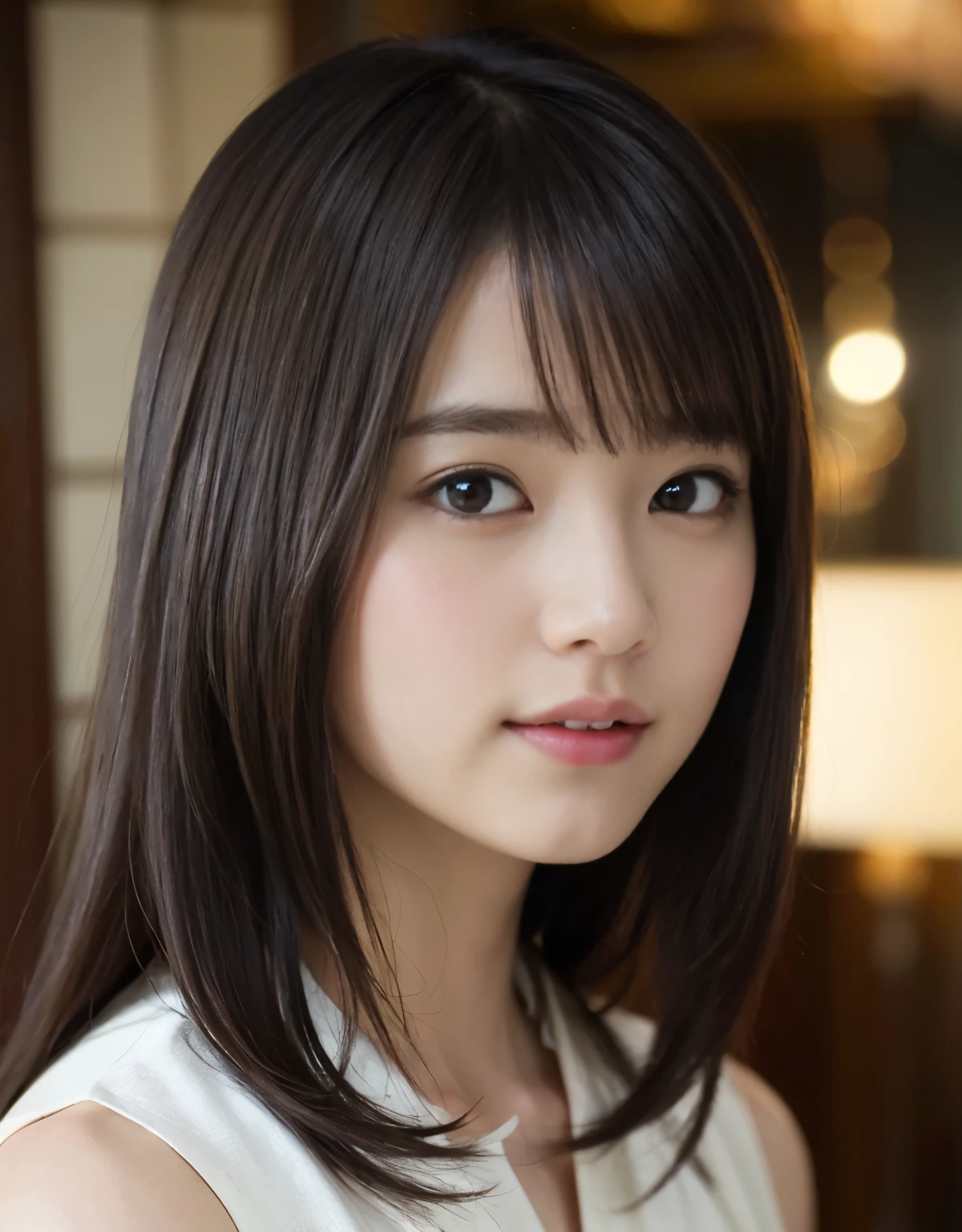 (1 girl)、highest quality、masterpiece、超A high resolution、(Photoreal:1.4)、Raw photo、Only one girl、Portrait、Shadow、octane rendering、8K、intricate decorative details、Japan details、very intricate details、Close-up、realistic light、(mysterious look)、CG Society Trends、shining eyes、towards the camera, smiling, dancing