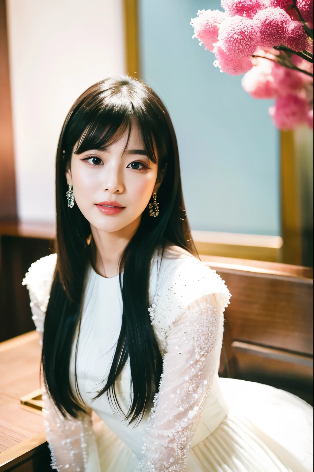 araffe woman in a white dress posing for a picture, chiho, Yoshitomo Nara, lalisa manobal, jinyoung shin, dilraba dilmurat, portrait of jossi of blackpink, shiori teshirogi, sakimichan, heonhwa choe, official artwork, jaeyeon nam