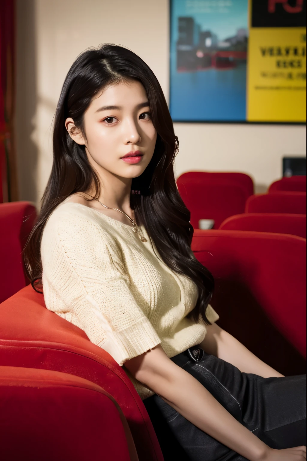 there is a woman standing in a room with a red chair, jaeyeon nam, heonhwa choe, gemma chen, a young asian woman, janice sung, lee ji - eun, lee ji-eun, headshot profile picture, nivanh chanthara, taejune kim, louise zhang, wenfei ye, xintong chen, jinyoung shin, yun ling