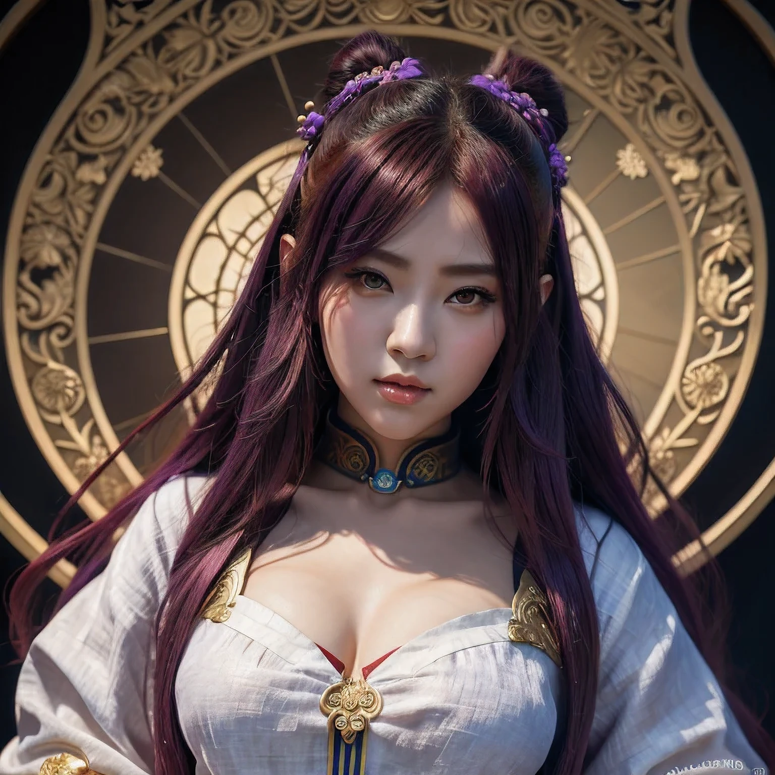 (((Linen cloth heavy)))a close up of a nezha with purple hair wearing a leopard print outfit, artwork in the style of guweiz, detailed digital anime art, 8 k high quality detailed art, fanart best artstation, 2. 5 d cgi anime fantasy artwork, 4 k detail fantasy, portrait knights of zodiac girl, fantasy art style, hyperdetailed fantasy character, 8k portrait render(masterpiece, best quality:1.2), 1girl, solo，anime art of a woman with red hair and a bird in her hand, nezha, fine details. anime. tentacles, queen of the sea mu yanling, inspired by Pu Hua, korean art nouveau anime, onmyoji portrait, nezha : birth of the demon , detailed fanart, anime art nouveau, akira from chinese mythology