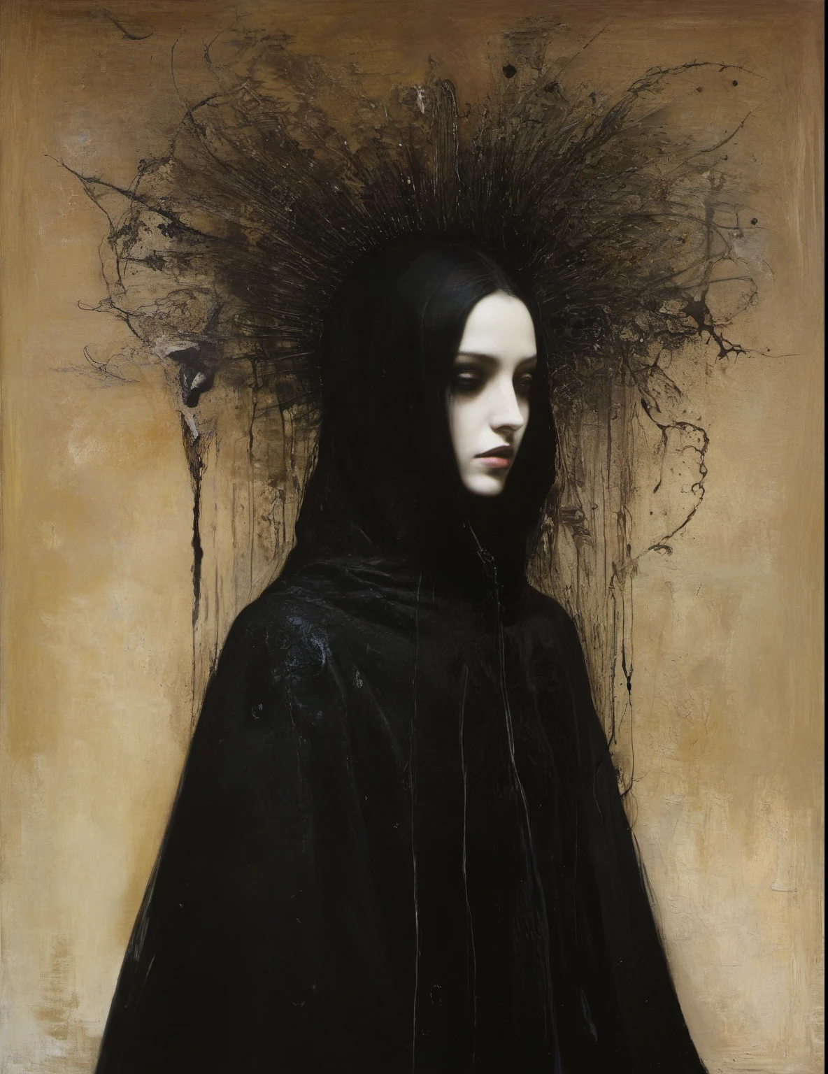 James Gurney, Surrealist art , dream-like, Mysterious, Provocative, symbolic, Complex, detailed,, (Gothic but very beautiful:1.4), (masterpiece, highest quality:1.4) , Nicola Samori Style,
