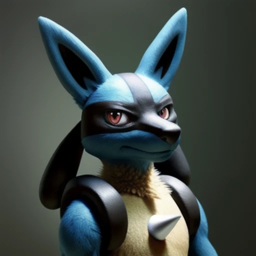 real e621, photorealistic, masterpiece, lucario_(pokemon), looking at viewer, sharp eyes, full body portrait,