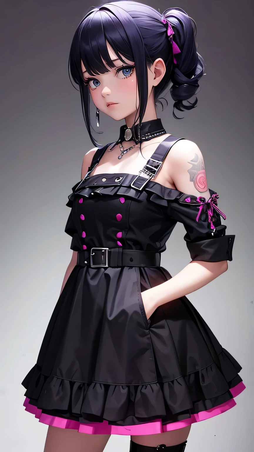 Weird girl, punk dress