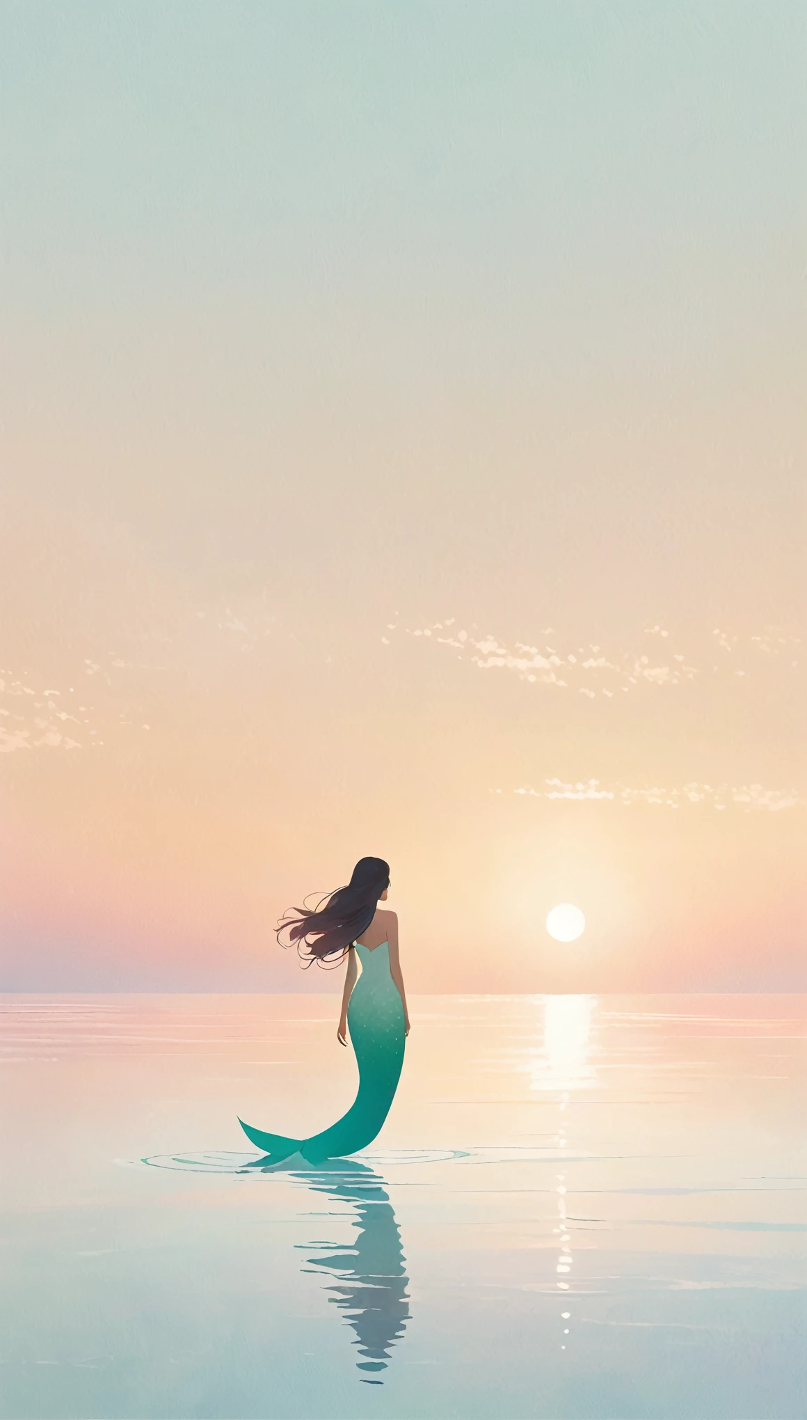 a mermaid princess depicted in a minimalist art style, embarking on a minimalist journey that captures the essence of simplicity and elegance. The image conveys the grace and beauty of the mermaid princess through clean lines and subtle details, emphasizing the minimalist approach to storytelling. Against a backdrop of serene waters and soft hues, the mermaid princess symbolizes a sense of and wonder, inviting viewers to immerse themselves in a world of tranquil beauty and understated charm