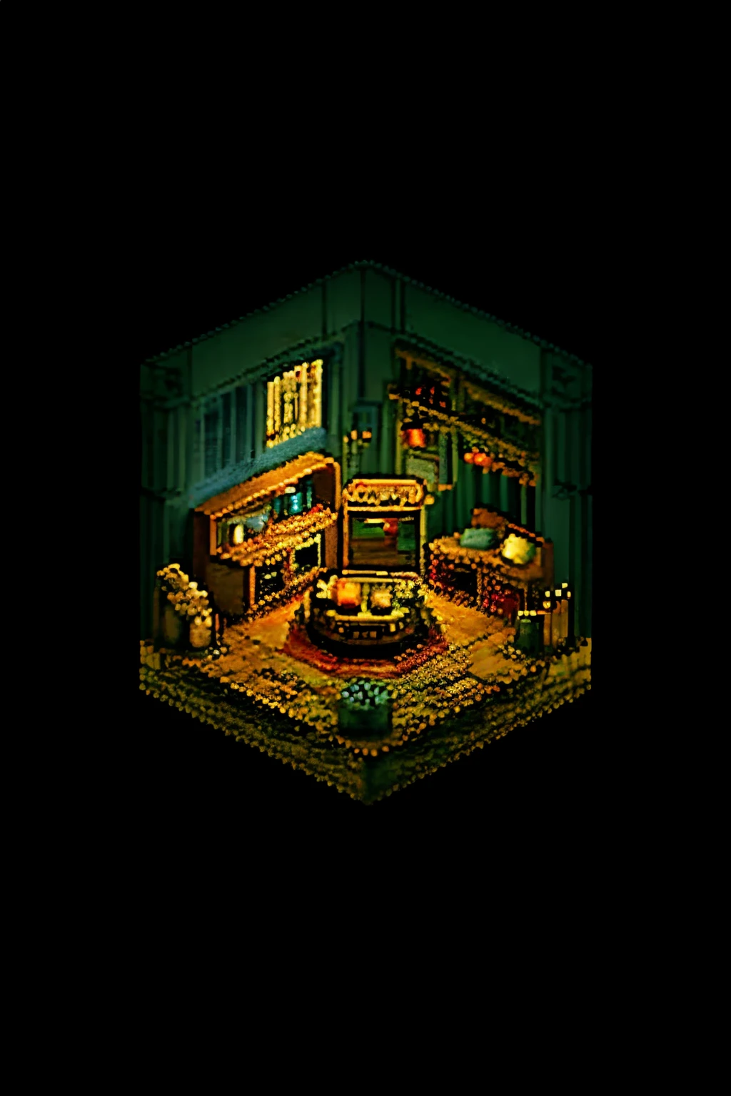 treasure, tiny, 8-bit, black background