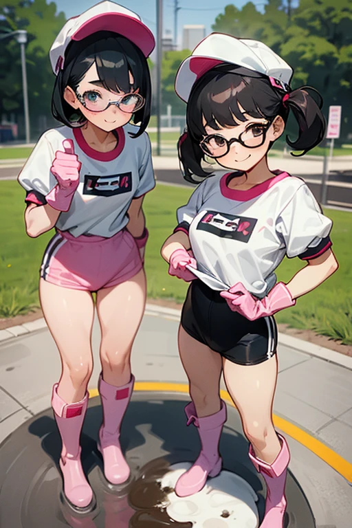 (detailded), (((chica sheep))), (((sheep))), big ass, (((black wavy hair))), ((mini-skirt)), (((pink pussy dripping))), (((office worker suit))), (white skinned), fishnet stockings, ((at a park))