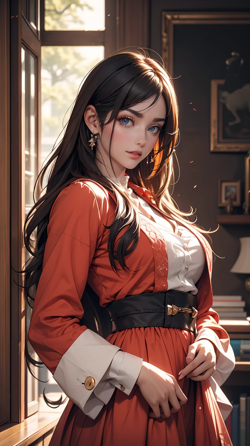 highest quality, masterpiece, Ultra-high resolution, (Realistic: 1.4), (see off: 1.4), (see off: 1.4), Don&#39;t look at the camera, RAW Photos, One Girl, Black Hair, (Straight Bob: 1.4), (Patsun: 1.4), bangs, smile, Shiny skin, Dramatic lighting, Neat, T-Shirts, Whitesummer sweater, (big: 0.9), garden