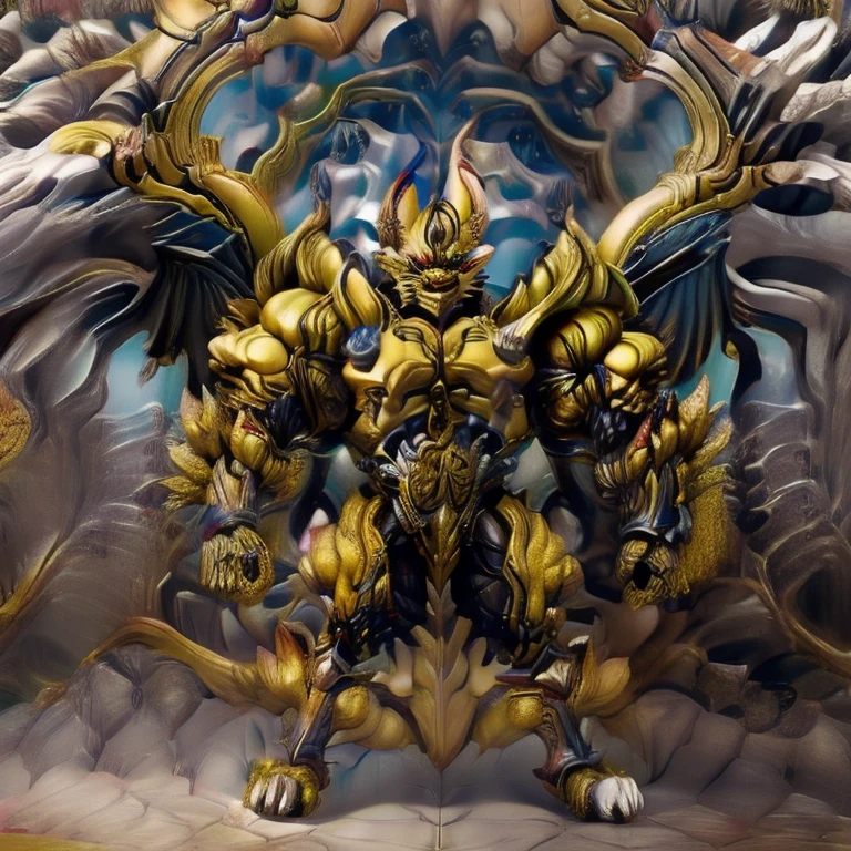 (Pokémon) (Zeraora), (masterpiece, best quality, detailed:1.2), (nj5furry), (medieval armor:1.3) sparkling skin, Vibrant colors, 4K, GOLD armor, GOLDEN armor, Its full plate armor emphasizes the muscles. big muscle (pecs, triceps, traps) unusually developed muscular body, body full of huge muscles. showing off muscles, pectorales enormes. Exaggeratedly huge muscles. Gigachad Muscular, Very muscular, Large pecs, Spread wings, It has wings. have big wings. has 10 large wings. It has large golden wings. The feathers on its wings are detailed and realistic. FULL BODY, giant, huge body, long legs, gigantic, City background, skyscraper, futuristic city, super hero, hero, massive muscles, huge pecs, chiseled abs, huge pectorals, exaggeratedly huge muscles.