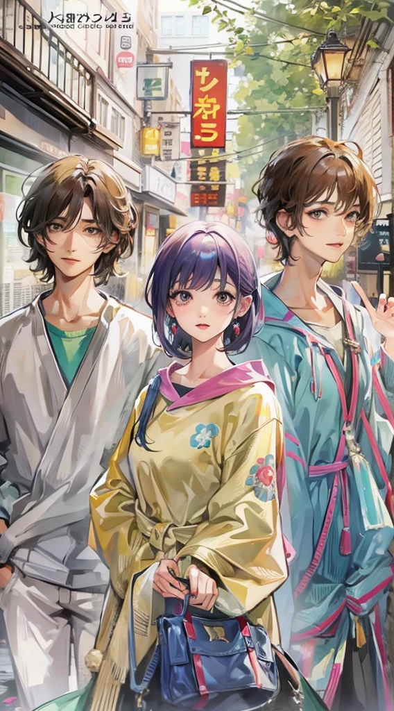 Absurdres masterpiece HDR high quality picture of a scenes from Hana yori dango anime, characters are with detailed face, simple hair design , happy face, different clothes , ((random hair style:1 )) , anime eyes, light skin ,
Different outfits from anime, detailed outfit, nice background, masterpiece scenery