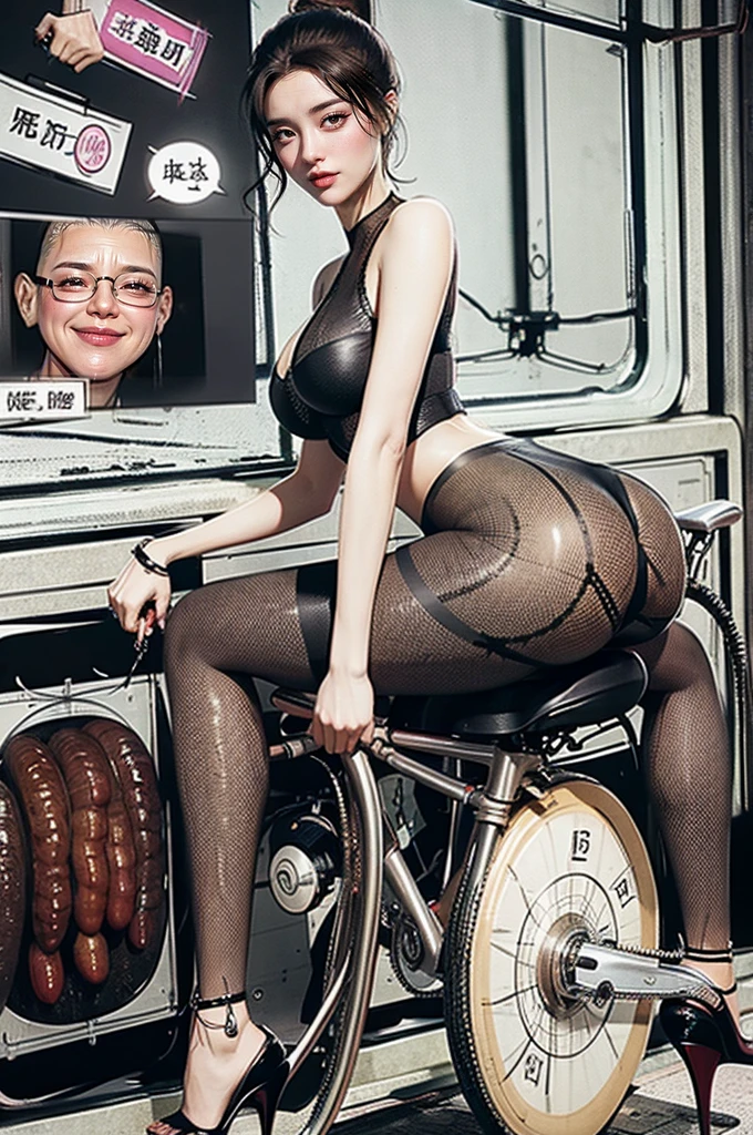 The beautiful girl in lace top and leggings is sitting astride a pile of skeletons in the center of the picture. She is holding a trembling sausage with juice squeezed out in her hand and smiling. There are multiple comic storyboards in the background,cbt, sausage bondage,sausage insertion,Sexy, trampling sausage with high heels heel,(masterpiece, best quality:1.2),1 beautiful girl,sexy,comic storyboard:2, leggings, sit astride, axially symmetrical:2, ,femdom,sounding,cbt,hold,smile,colorful,leggings,thin gap,cameltoe,insertion,trembling,juice,spray, Long hair,Lace top,Sexy, Shiny leggings, High heel,cleveage, trampling, in forest, saliva , Mucus,