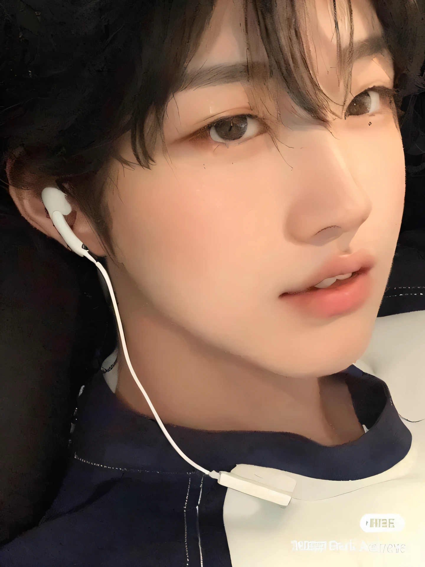 arafed asian man with headphones on head lying down, Jinyoung Shin, Cai Xukun, Kim Doyoung, Jungkook, male Ulzzang, adorable and pale korean face, hyung tae, Hong junho hyung, taejune kim, Jinyoung Shin aesthetic, Inspirado por Bian Shoumin, Shin Jeongho, Ulzzang, jaeyeon nam, inspirado em jeonseok lee