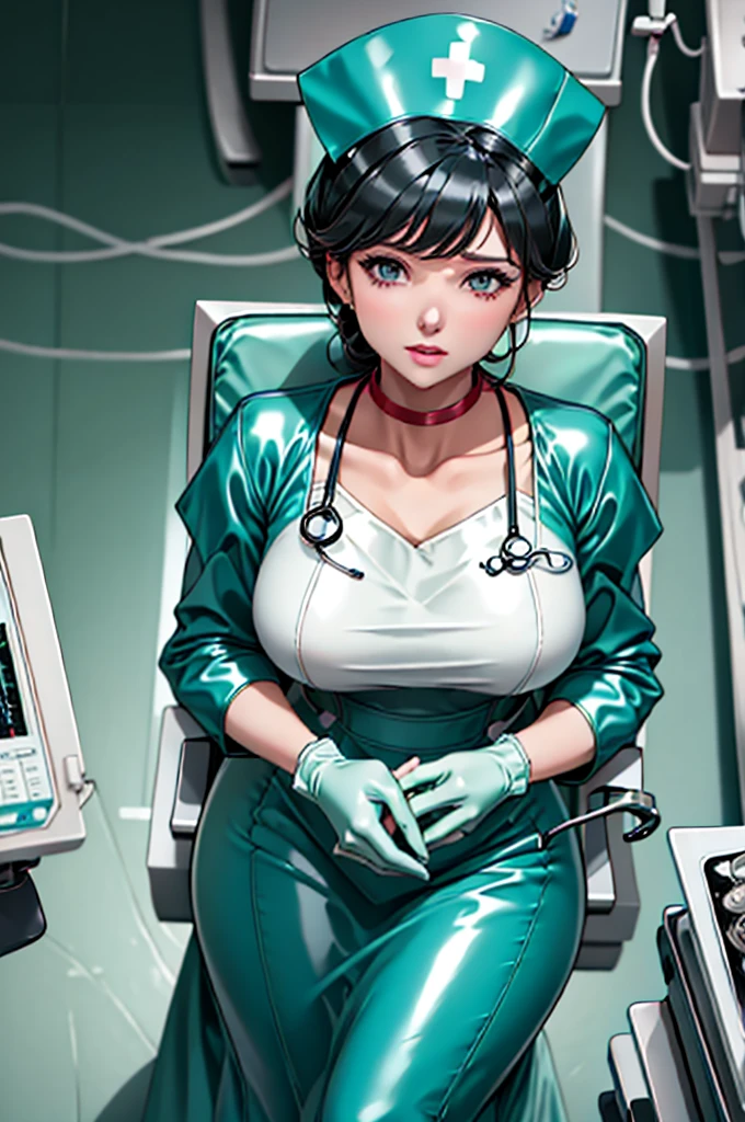 nurse uniform,hospital, latex nurse suit,nurses,busty,elbow gloves,labcoat,black hair woman,red eyes , gigantic ,medical instruments,asian nurse,two nurses,speculum,examination room,oversize ,big ass ,????????, lay on table ,legs spreaded,giving birth,gyno chair , dentist,Milf,latex,grey uniform,oversize breasts