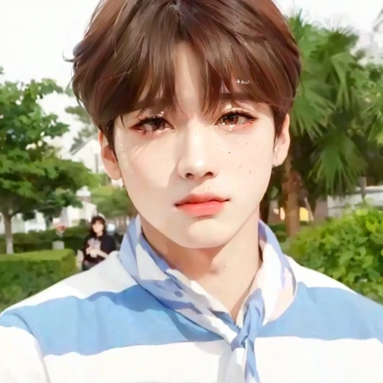 imagem arafada de um com gravata e camisa, Kim Doyoung, Cai Xukun, retrato realista kawaii, Jungkook, Jinyoung Shin, Jung Jaehyun, adorable and pale korean face, Inspirado por Bian Shoumin, inspirado em jeonseok lee, kpop idol portrait, Yanjun Chengt, sakimichan, pintar ulzzang, taejune kim