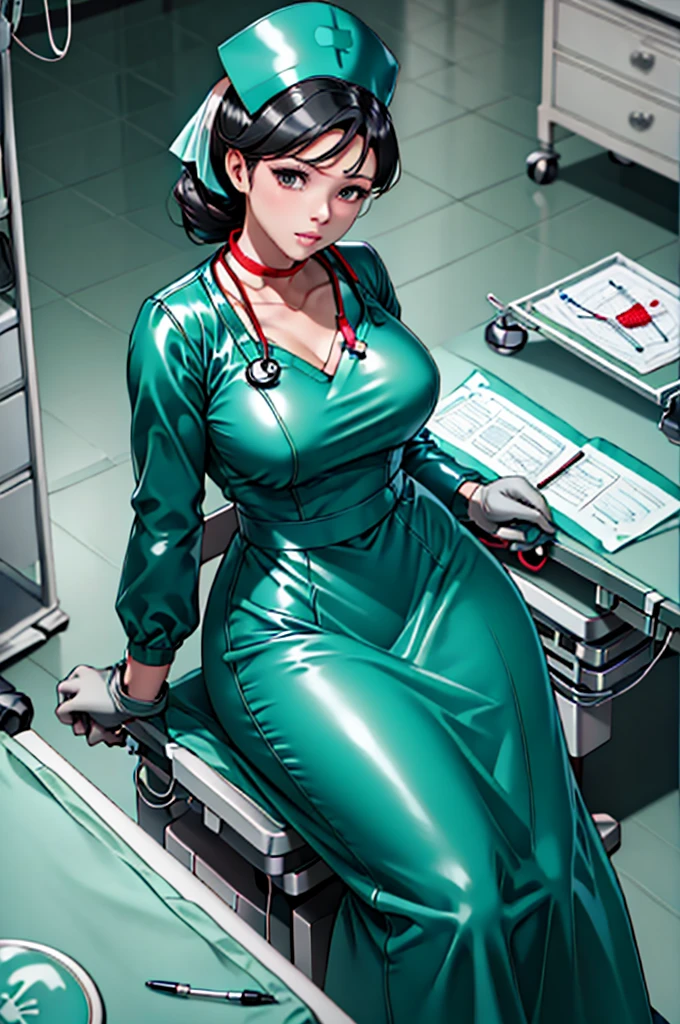 nurse uniform,hospital, latex nurse suit,nurses,busty,elbow gloves,labcoat,black hair woman,red eyes , gigantic ,medical instruments,asian nurse,two nurses,speculum,examination room,oversize ,big ass ,strap on, lay on table ,legs spreaded,giving birth,gyno chair , dentist,Milf,latex,grey uniform,oversize breasts