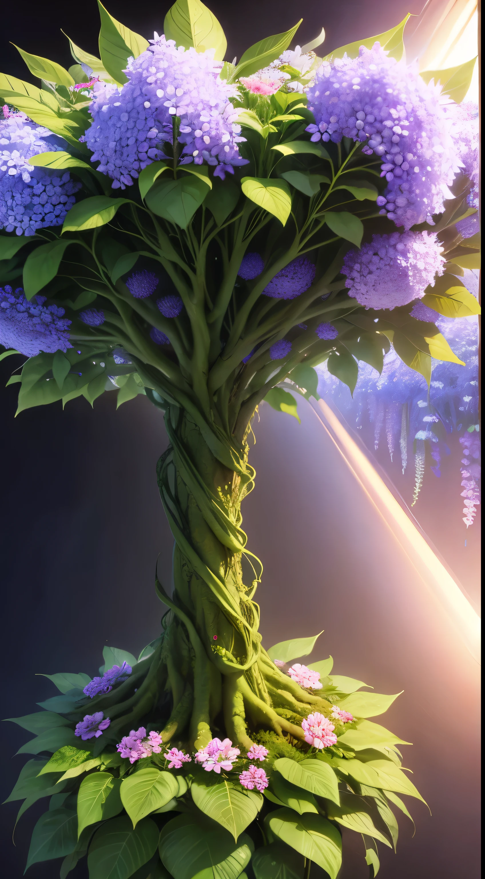 plantas magicas, arboles magicos, hojas magicas, flores magicas,
