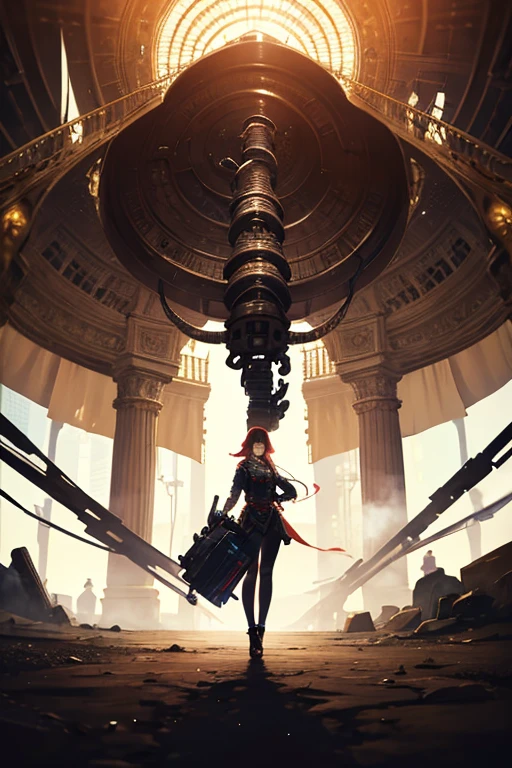 Baroque, Ninja snake performs acrobatic moves with stealth, Shiny Silk, Mysterious Villain, Steam-like swirls,Amazing quality, masterpiece, highest quality, Super detailed, Super detailed, UHD, Perfect Anatomy, Portrait, dof, Hyperrealism, grow, wonderful, moved, Vintage circus Bedouin artist captured in surreal moment、Decorated with a mechanical arm backpack、Standing with one's back straight。Six sinister, pliers-like, elongated appendages extend from the backpack.、Stretching towards the camera。Despite the eerie sight、The Bedouin artist stares sharply into the lens、It combines a sense of mystery with the eerie.。Black linen cape with high collar、Natural Skin、Close-up、Cinematic、Global Illumination、dramatic、Tearing the Sky、Atmospheric haze、Cinematicな構図、Soft Shadows、