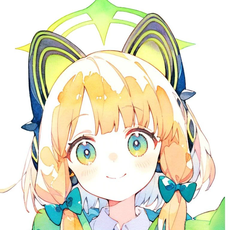 Long blonde hair anime girl in green and blue clothes, anime Cat-eared girl, Cute girl anime visuals, cute Anime cat girl, Cat-eared girl, Anime cat girl, beautiful Anime cat girl, Splash art anime , Very Beautiful Anime Cat Girl, shirabii, Official artwork, portrait of Cute Anime Girl, Cute Anime Girl