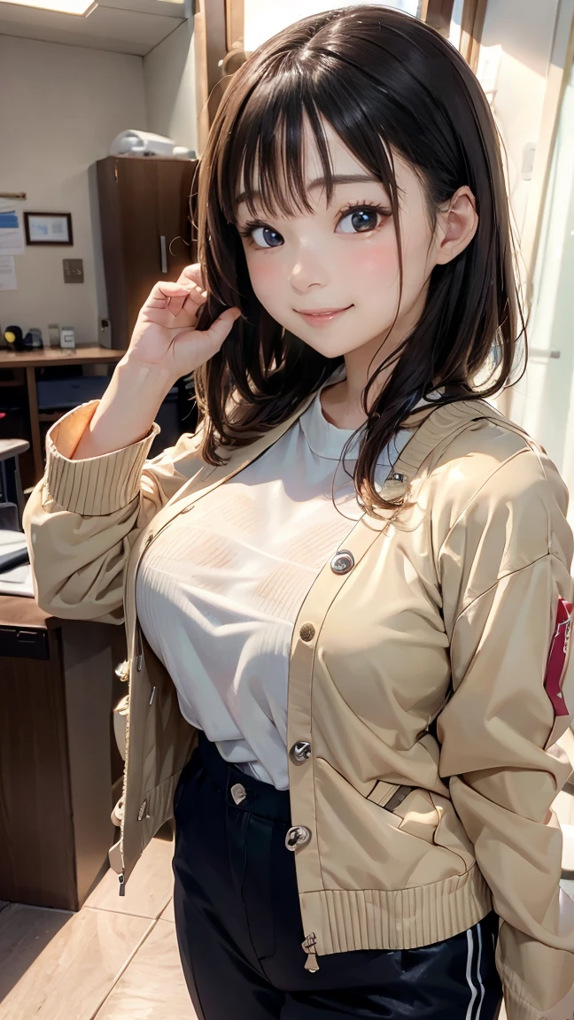 ((((highest quality)))), (((Ultra-precision CG 16K))), (((masterpiece))), (((Very detailed))), (((Extremely detailed))), (((Black outline:1.3, Written boundary depth:1.3 , Written soft outline))), Blur, Bokeh, Maximum clarity and sharpness,Multilayer Texture, Surface Shading, Cinematic lighting, Beautiful details sparkle ,Perfect Proportions, Limited to one woman, BREAK accurate, Anatomically correct, Highly detailed face and skin texture, drawn in detail, Highly detailed facial and skin texture, Detailed eyes, beautiful hair, Beautiful Japanese Idol face, Beautiful and beautiful eyes, Beautiful body, Beautiful breasts, Beautiful thighs, Beautiful legs, Beautiful fingers, (Beautiful views) , skinny body,  ((Beautiful Skin)), ((Skin Texture)) BREAK breast enlarged, large Breasts, perky , (blush, smiling:1.3, brown eyes, pink cheek, Double eyelids, Thin eyebrows, narrow eyes:1.3, Natural cheeks, Glossy skin, Fair skin:1.2, (Glossy lips:1.4, shiny lips: 1.4 ), high school student, Attractive adult woman ) , twin braid, Long Hair, Striped Hair, Hair Intake, Inner hair color, BREAK (sports-casual, wearing outerwear outfits to button up) , nail art, necklace, Bridal Ring, wearing a watch BREAK (Stretching-upwards:1.3) , (full-body-shot:1.3), looking away , from below , from side