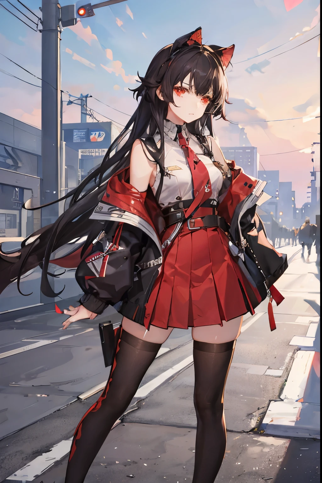 masterpiece, best quality, HuTaoV4, 1girl, solo, blush, twintails, long hair, hair between eyes, ((streetwear clothes)), city, outdoors, night, movie poster, extremely detailed 8K, smooth, high resolution, ultra quality, cinematic lighting, ambient occlusion, hd, 2k, 4k, 8k, 16k, extremely detailed anime, detailed faces, perfect composition, wide shot, atmospheric lighting, very sexy, lift skirt, random low back angle, uncensored, nsfw, sin censura