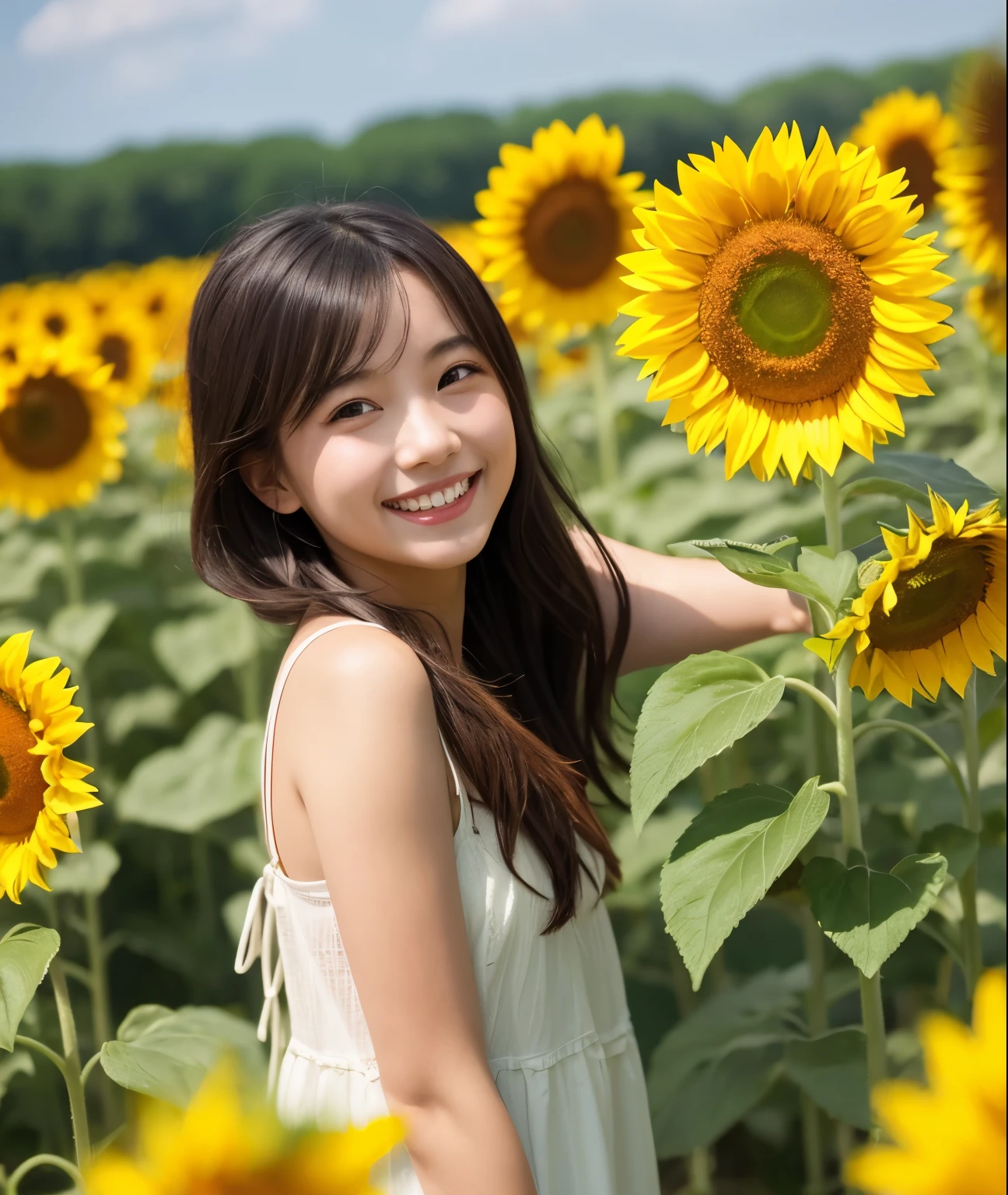 Midsummer Sun、A girl with a smile as bright as a sunflower。