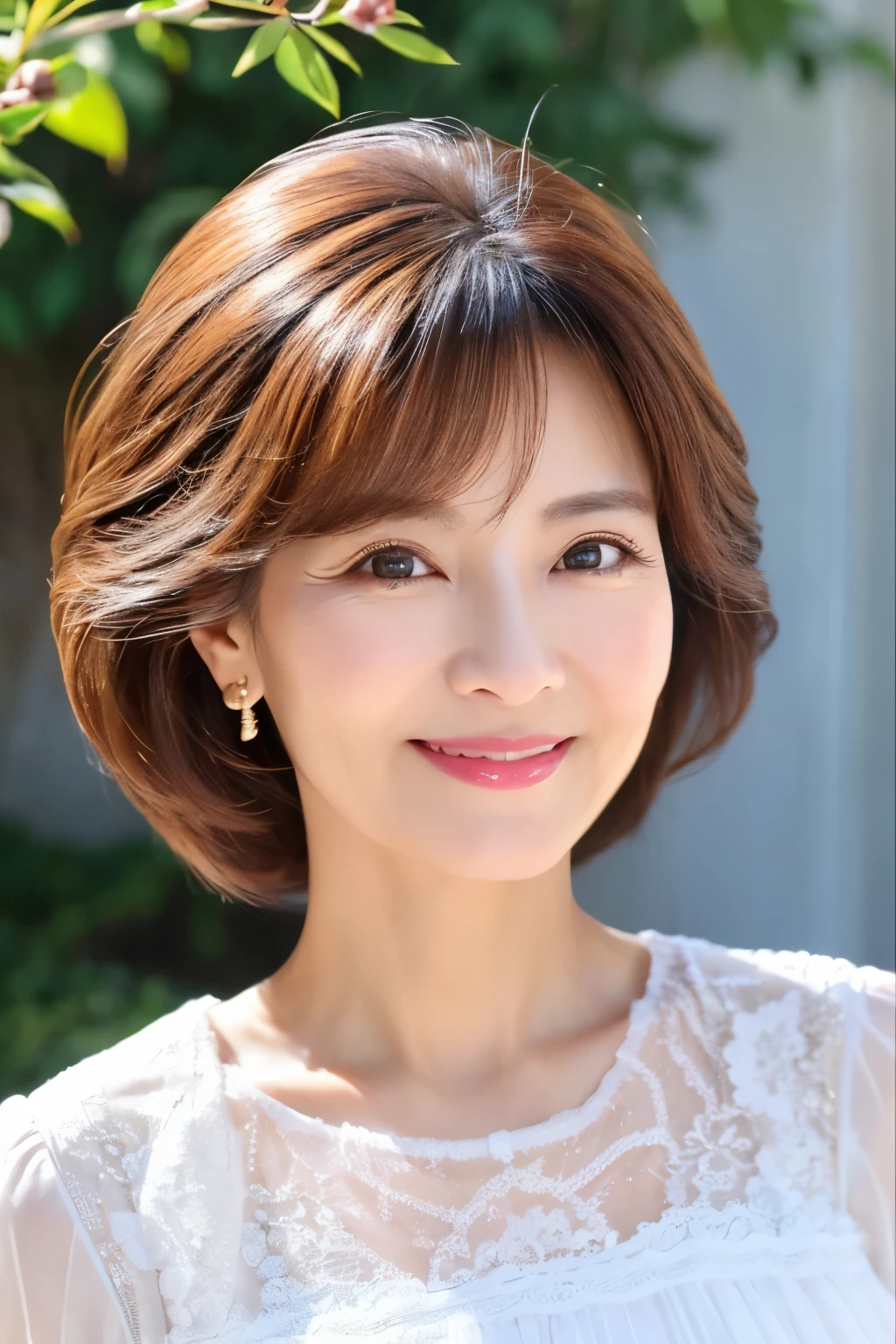 52 years old、smile、beautiful、High-end products、Custom-made clothing, elegant、Shining Eyes、stare、
