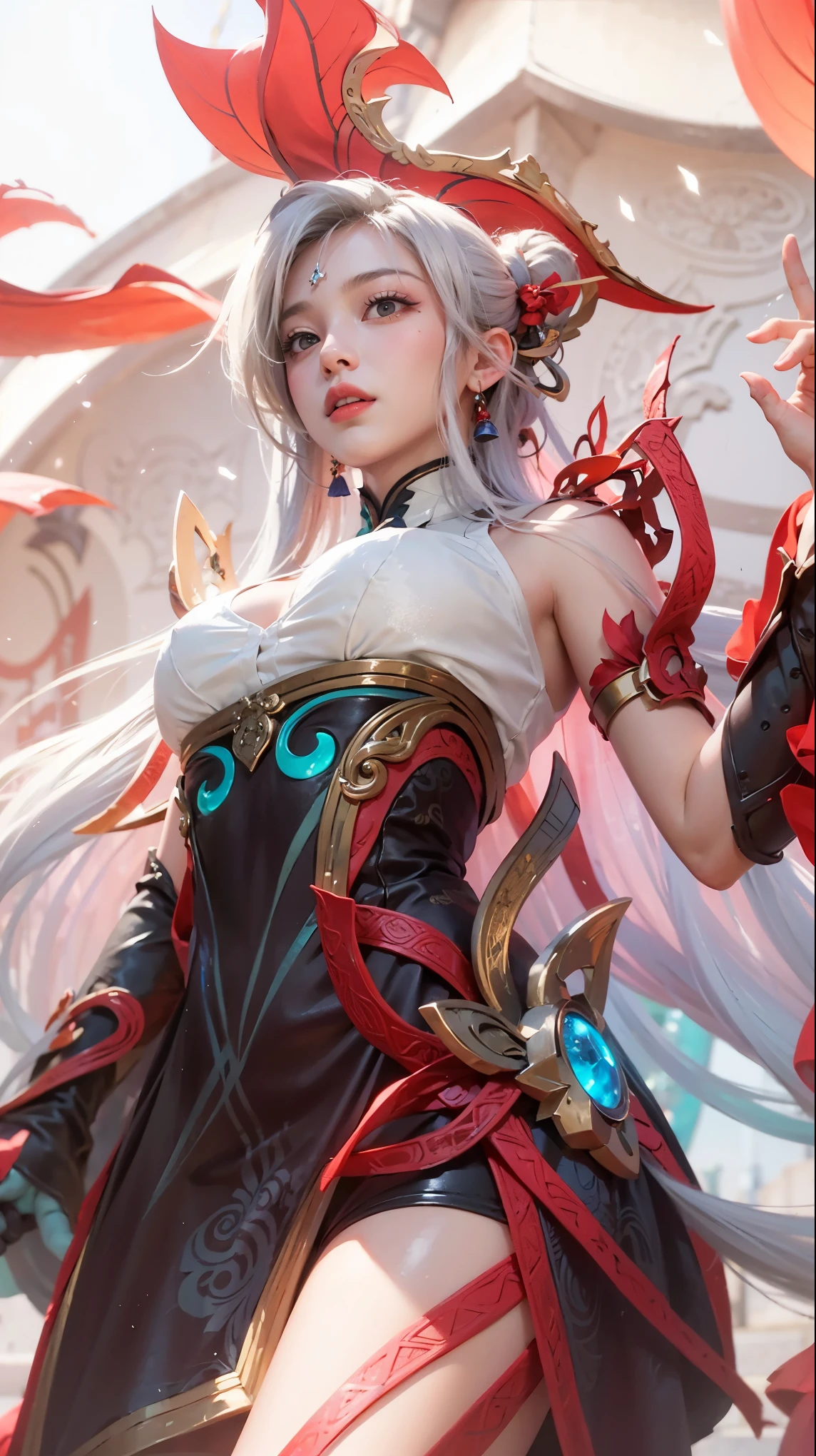 a close up of a 4 girls ,blonde hair , big booobs , shadowbringers cinematic, 4 k detail fantasy, a beautiful fantasy empress, game cg, xianxia fantasy, xianxia hero, 2. 5 d cgi anime fantasy artwork, cinematic goddess close shot, ruan jia and artgerm, wow 4 k detail fantasy, hyperdetailed fantasy character